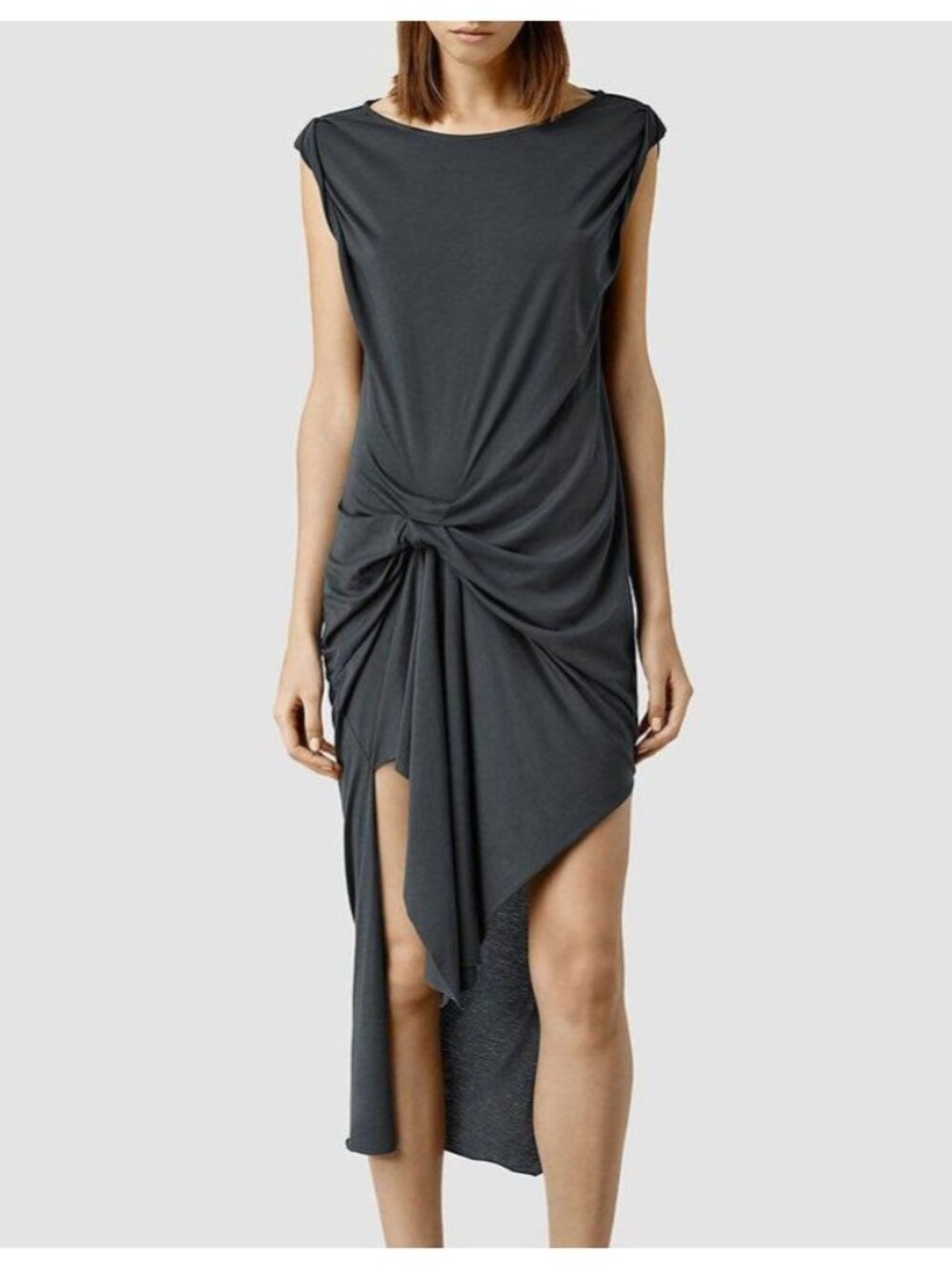 ALLSAINTS Riviera Devo Knot Twist High-Low Jersey Dress sz US 4